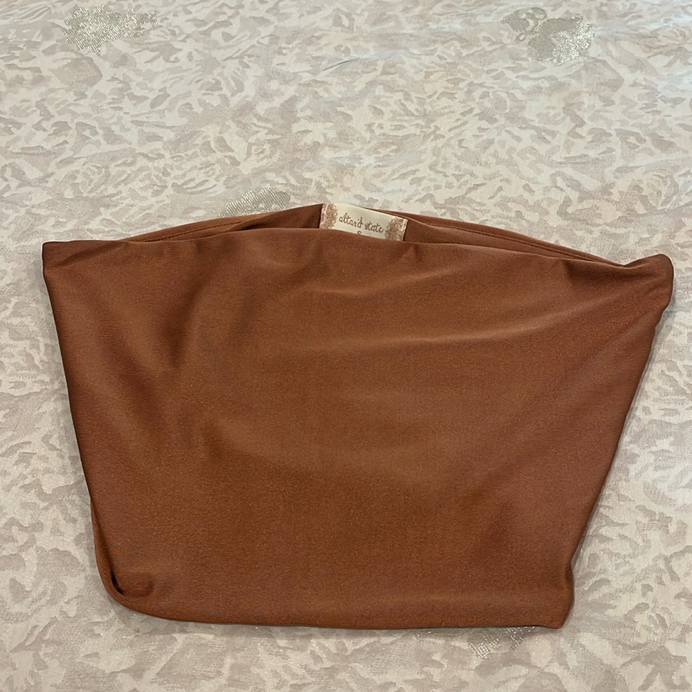Alter’d Stare Shiny copper bandeau tube top